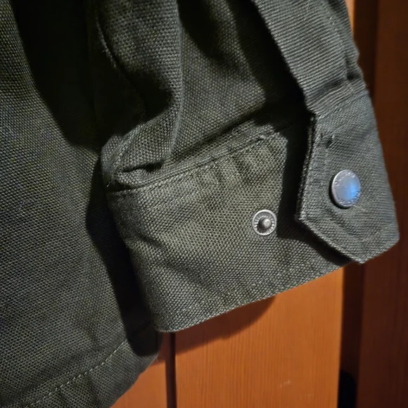 Duluth Trading Co Green Hooded Jacket with Plaid Interior - Picture 4 of 4